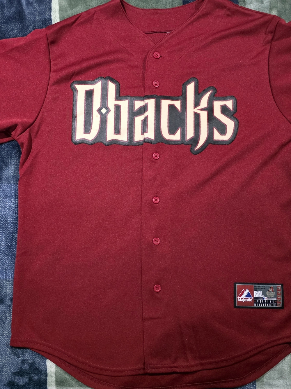 Majestic Arizona Diamondbacks D-backs Men's Button Front Jersey - Maroon